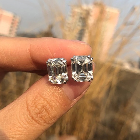 2ct Emerald Cut Studs - Picture 12 of 16